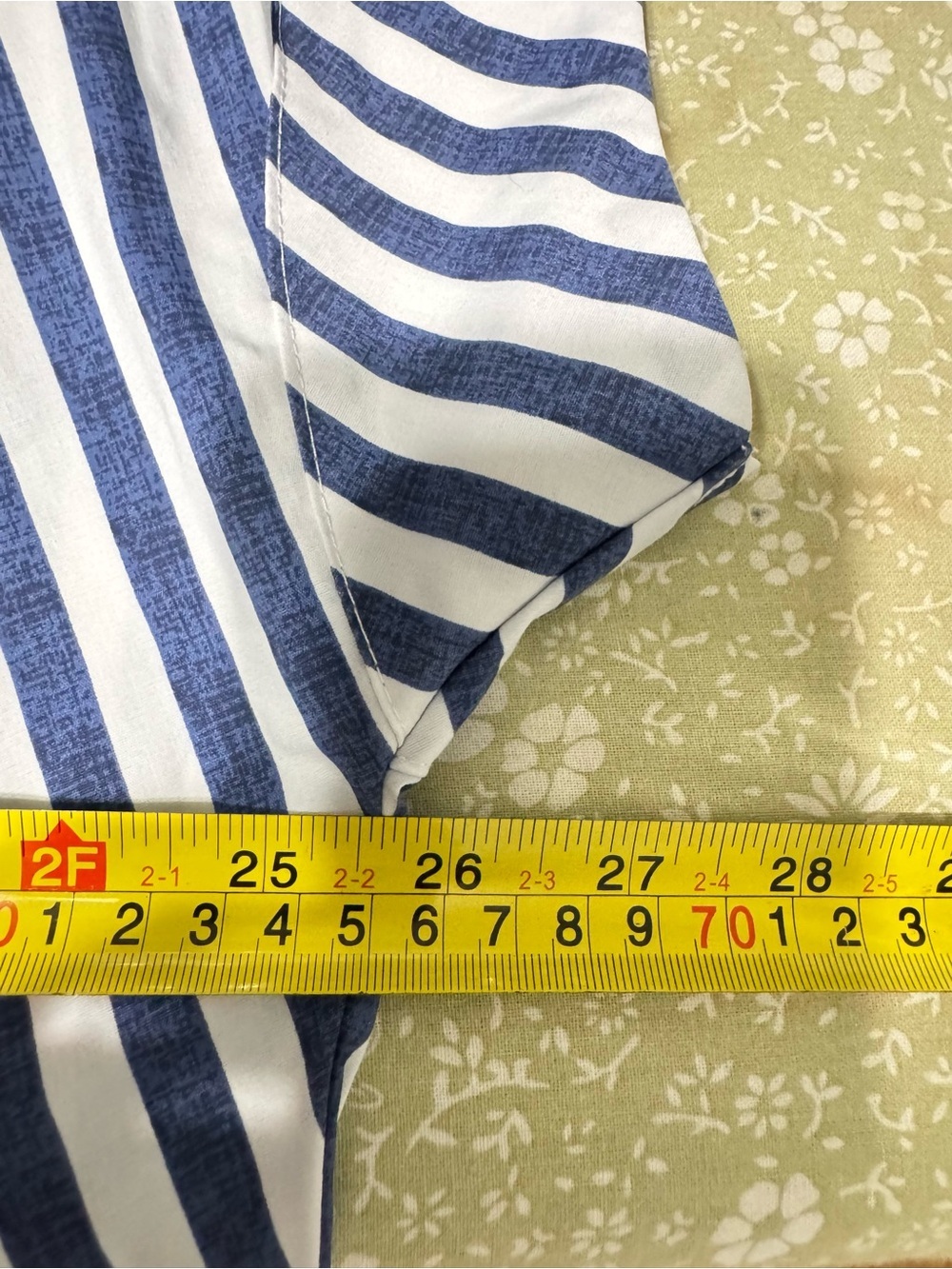 Hope & Harlow Blue White Vertical Stripe Button Front Shirt XL Oversized - Picture 9 of 12